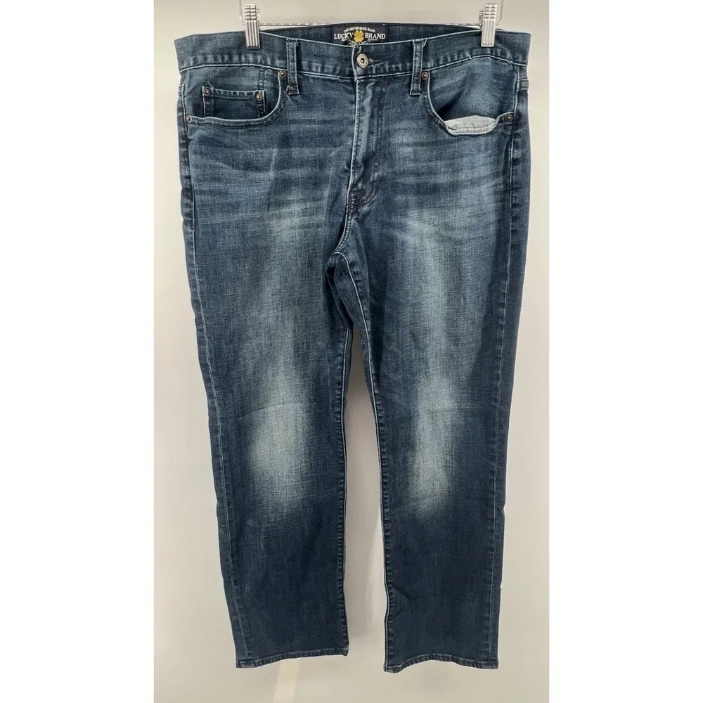 Lucky Brand 121 Heritage Slim Jeans Tagged 36/30 Actual 37/29 Mid Wash Stretch